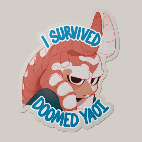"I Survived Doomed Yaoi" Transparent Vinyl Stickers